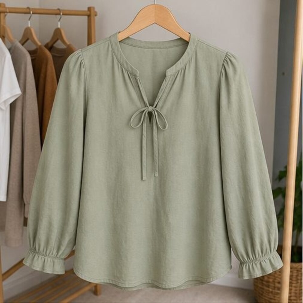 Sage Wrap Blouse
